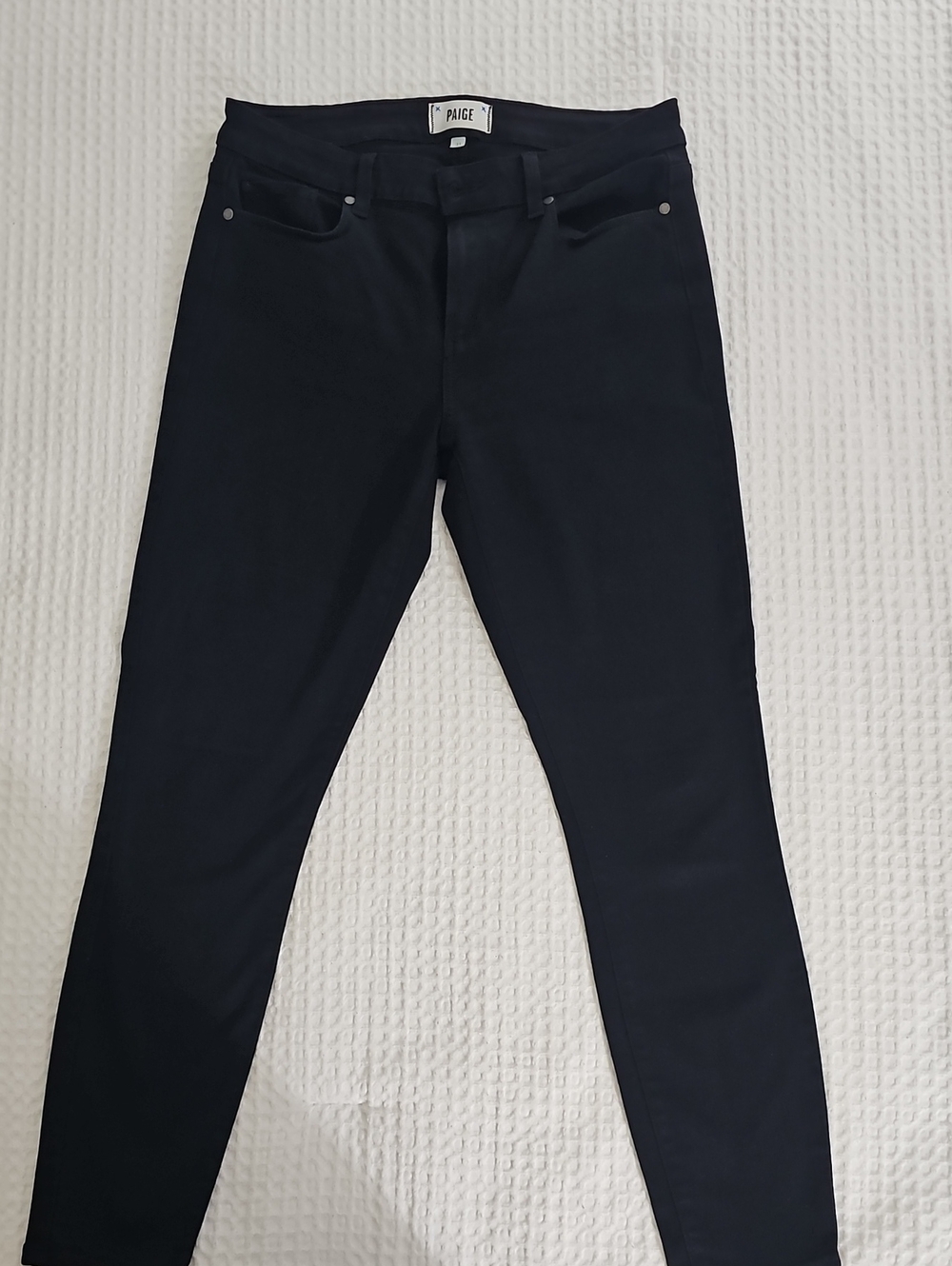 PAIGE Womans Slim Stretch Jeans in Deep Black Size 31